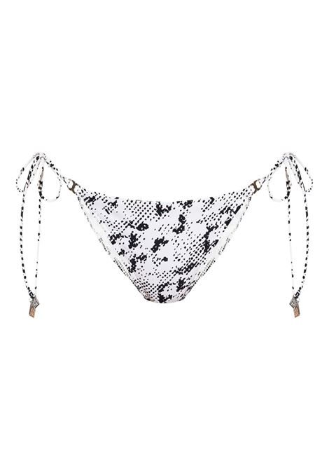 Slip bikini stampati con lacci laterali in bianco e nero Tory burch - donna